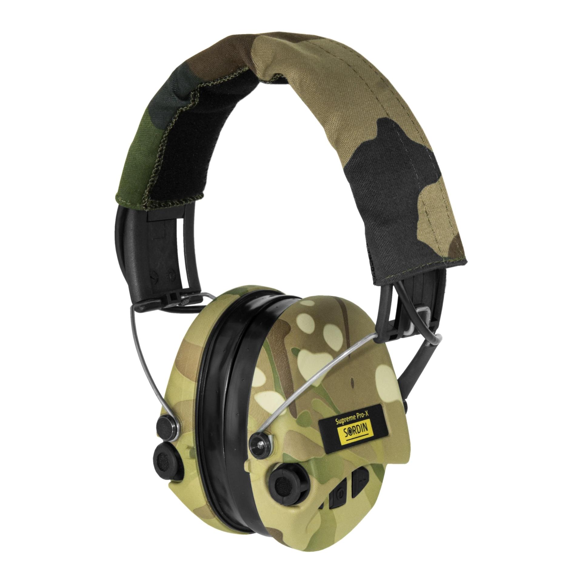 Sordin Supreme Pro X LED avec bande camo et coussinet de gel – capsules camo