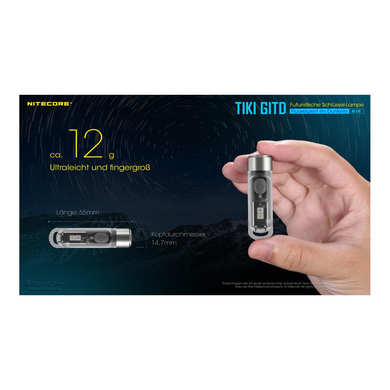 Nitecore TIKI Glow in the Dark blauleuchtend