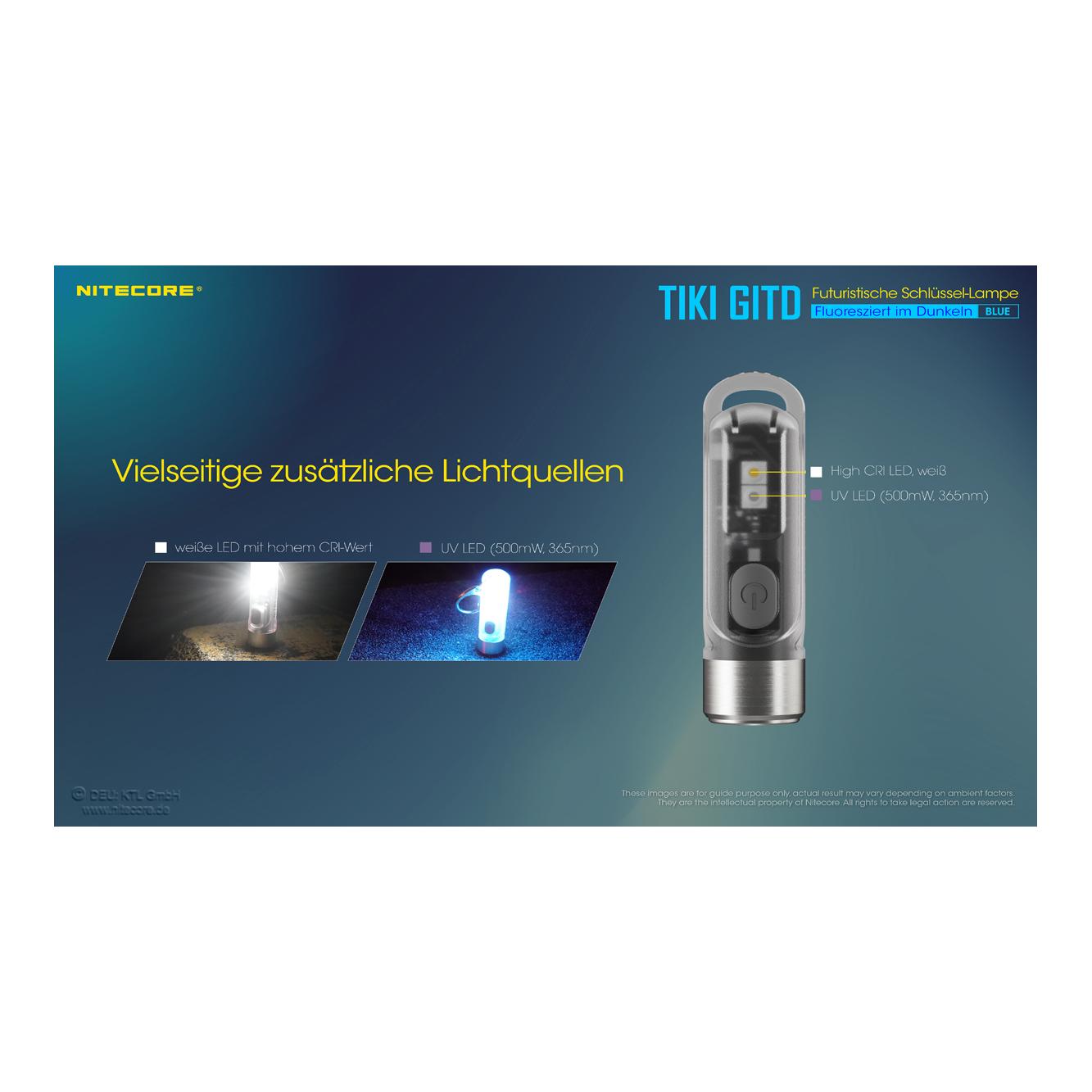 Nitecore TIKI Glow in the Dark blauleuchtend