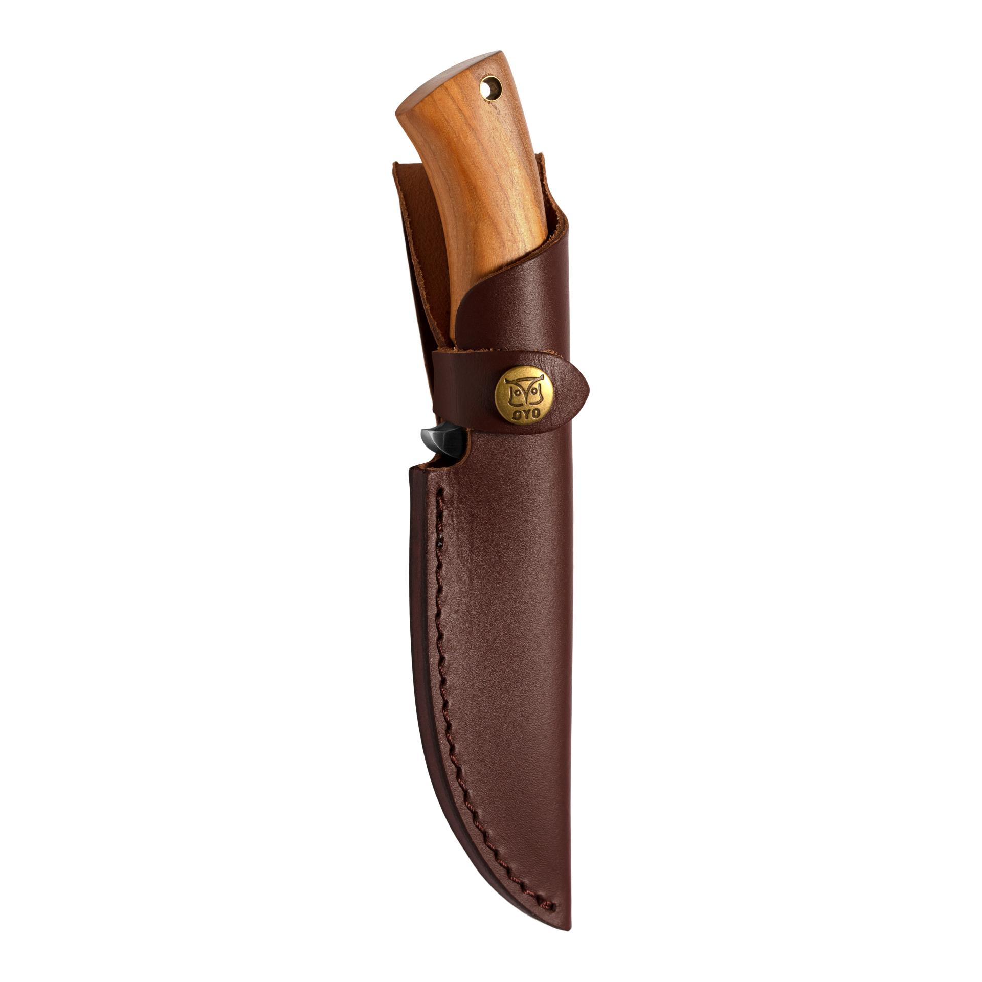 Øyo RONDANE JUNIOR - Couteau de chasse/de plein air avec étui de protection en cuir